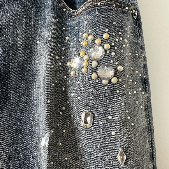 Bootcut Embellished western Boho Jeans Size 20 – Rhinestone Detail Denim - Picture 14 of 16